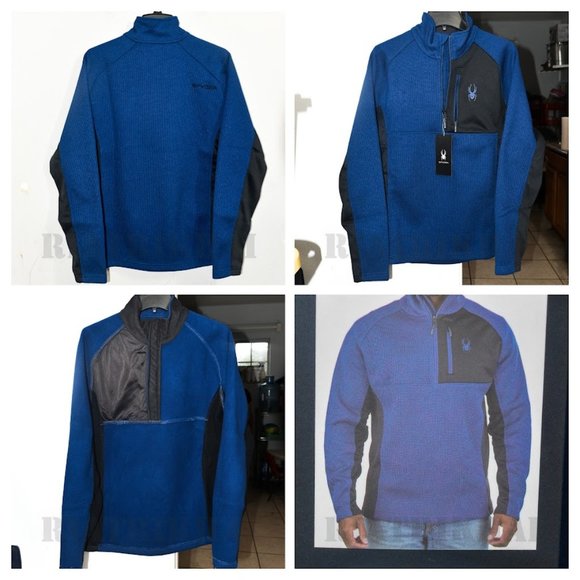 BLUE‎  Spyder Men’s Gait Half (1/2) Zip Jacket - Picture 1 of 9